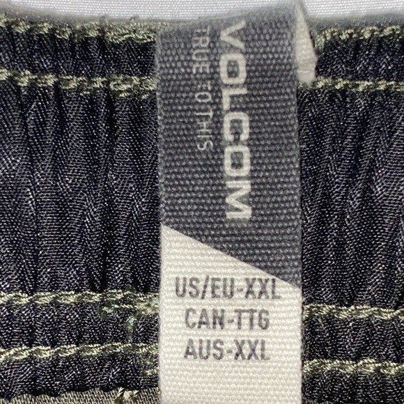 VOLVOM OLIVE Green Joggers MENS size XXL PULL ON ELASTIC DRAWSTRING WAIST CLEAN - Picture 2 of 10